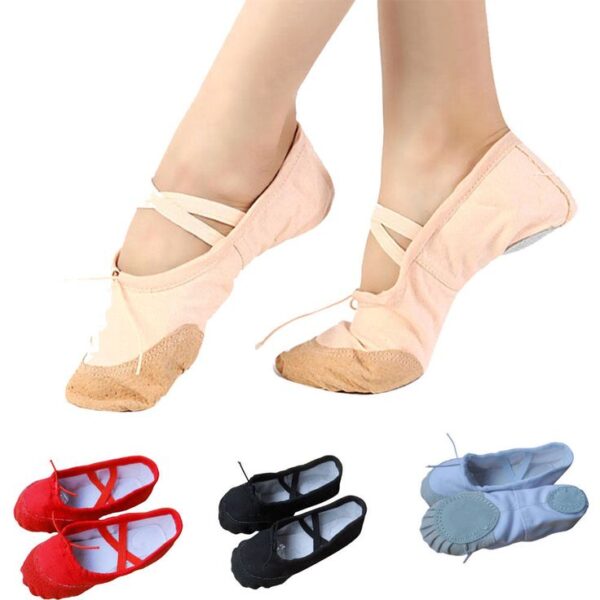 Elastic Canvas Ballet Shoes